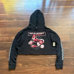 Universal Studios Super Nintendo World MarioKart Cropped Hoodie Pullover XS